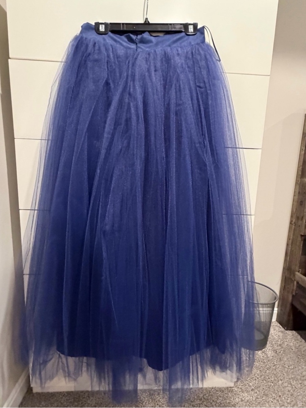 Navy Blue Tulle Maxi Skirt - Elegant Women's Skirt